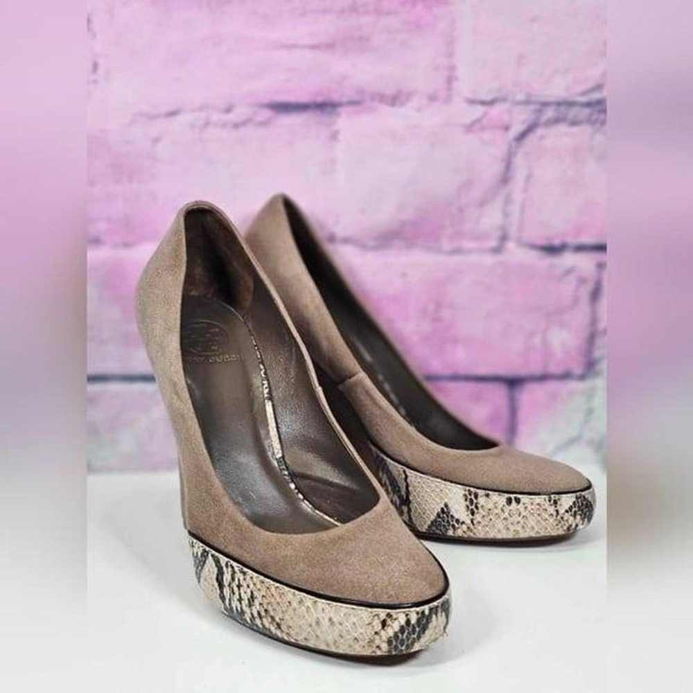Tory Burch Sandra Suede‎ Snake Print Accent